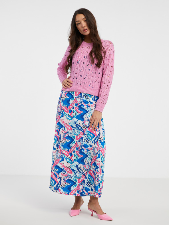 Jacqueline de Yong Розов дамски пуловер с шарка JDY Judith