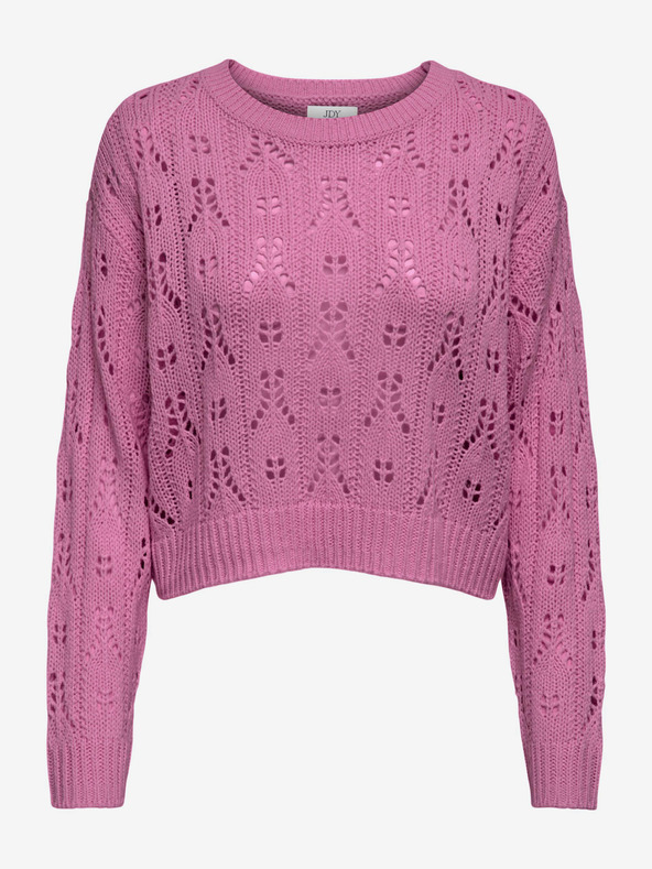 Jacqueline de Yong Розов дамски пуловер с шарка JDY Judith