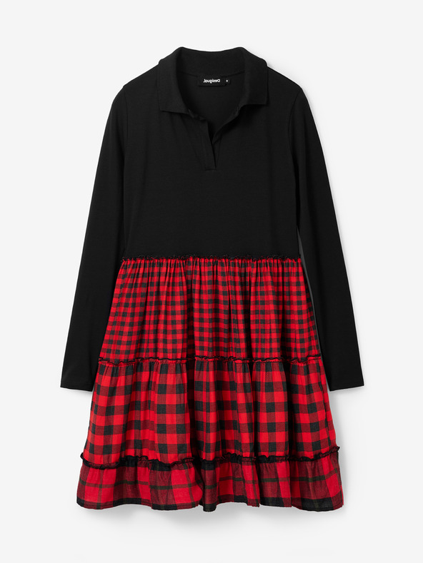Desigual Червено-черна карирана дамска рокля Desigual Harryst