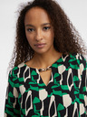 Orsay Зелена дамска блуза с десен ORSAY