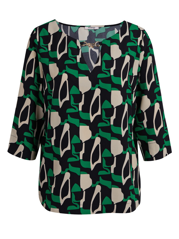 Orsay Зелена дамска блуза с десен ORSAY