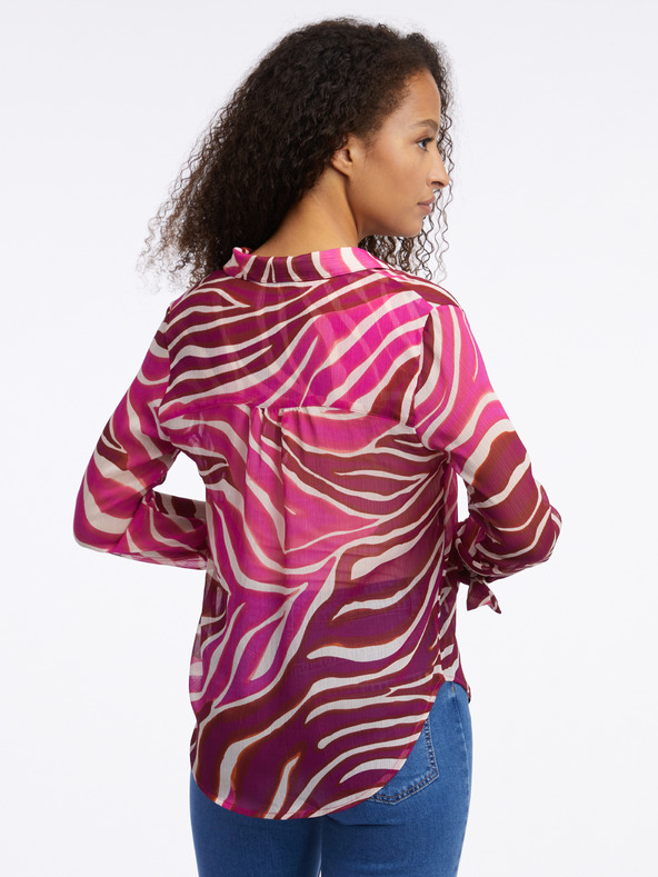 Orsay Розово-винена дамска блуза с десен ORSAY