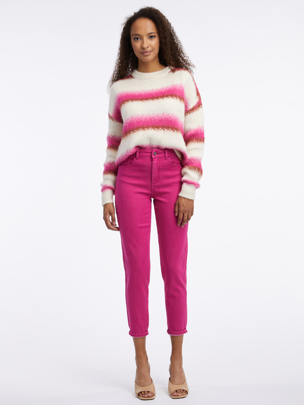 Orsay Тъмнорозови дамски къси mom fit дънки ORSAY