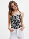 Orsay Бяло-черно дамско боди на цветя ORSAY