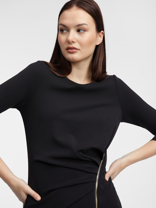 Orsay Черна дамска рокля по тялото ORSAY