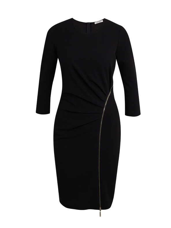 Orsay Черна дамска рокля по тялото ORSAY