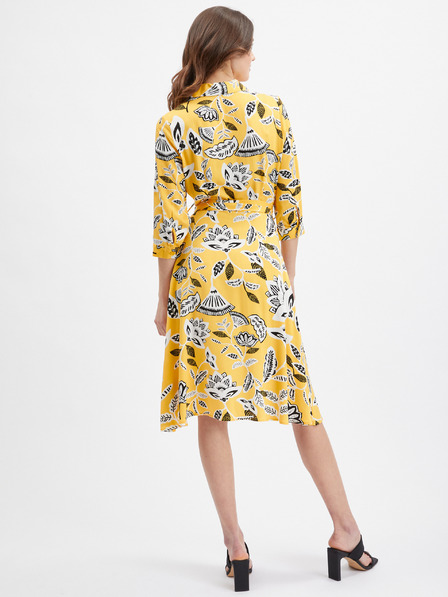 Orsay Жълта дамска рокля на цветя ORSAY