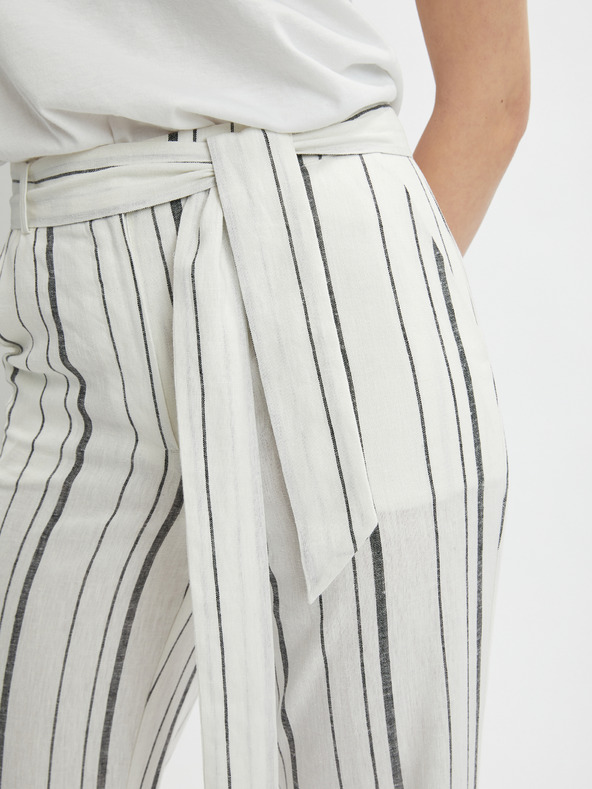 Orsay Бял дамски ленен панталон на райе ORSAY