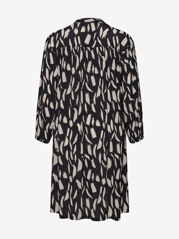 Fransa Кремаво-черна шарена риза с три четвърти ръкави Fransa