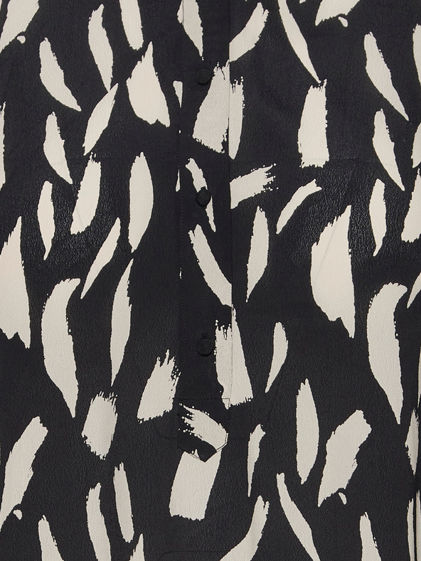 Fransa Кремаво-черна шарена риза с три четвърти ръкави Fransa