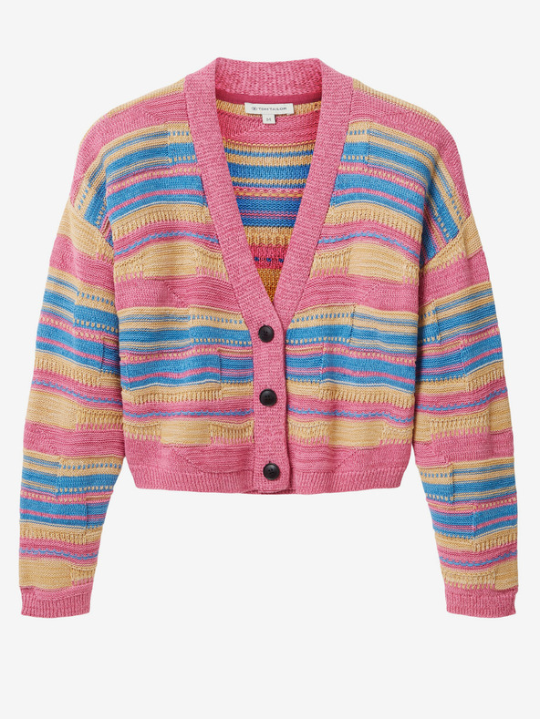 Tom Tailor Розов дамски пуловер на райета Tom Tailor