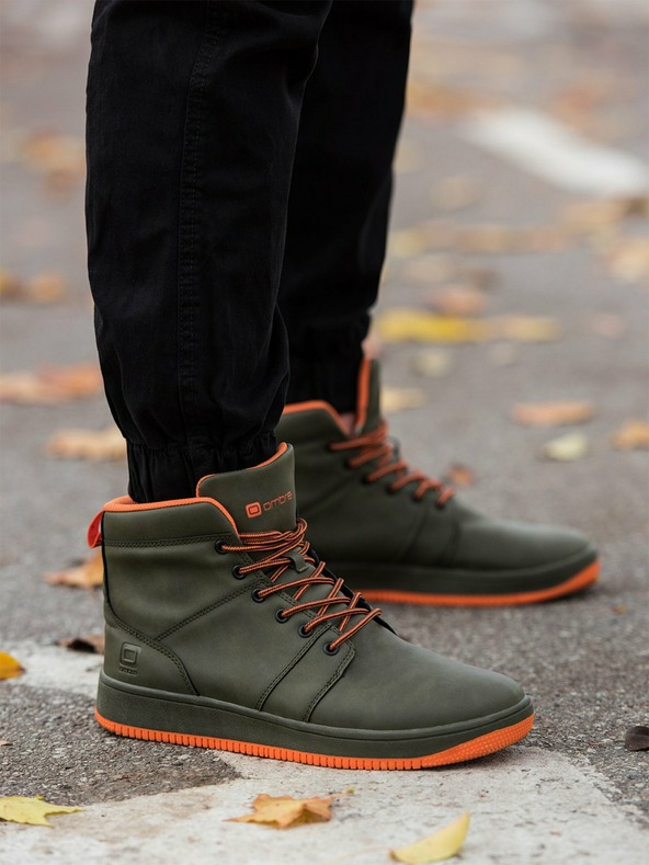 Ombre Clothing Мъжки маратонки до глезена в цвят каки T311