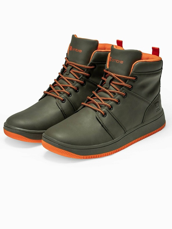 Ombre Clothing Мъжки маратонки до глезена в цвят каки T311