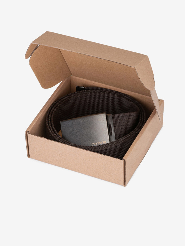 Ombre Clothing Тъмнокафяв мъжки колан от плат Ombre Clothing