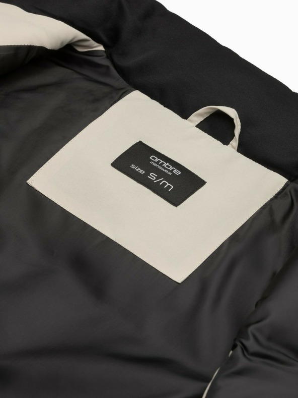 Ombre Clothing Черно-бежова мъжка ватирана жилетка Ombre Clothing