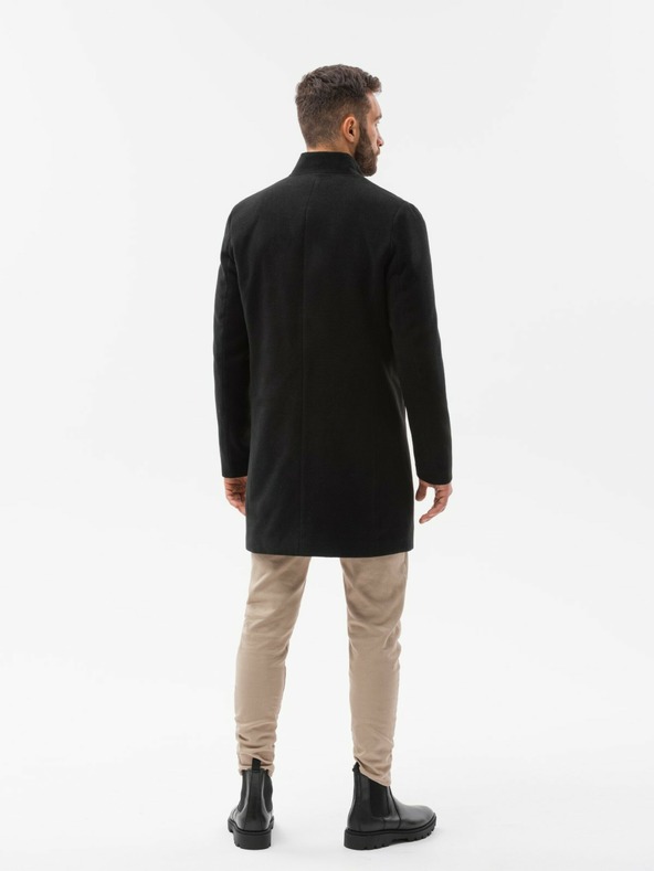 Ombre Clothing Черно мъжко палто с омбре елементи C501