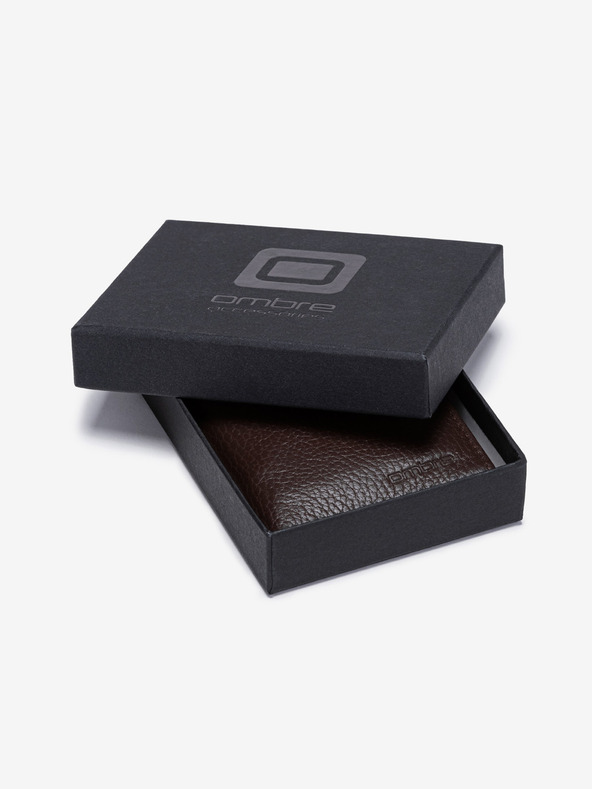 Ombre Clothing Мъжки кожен портфейл - бронзов A608