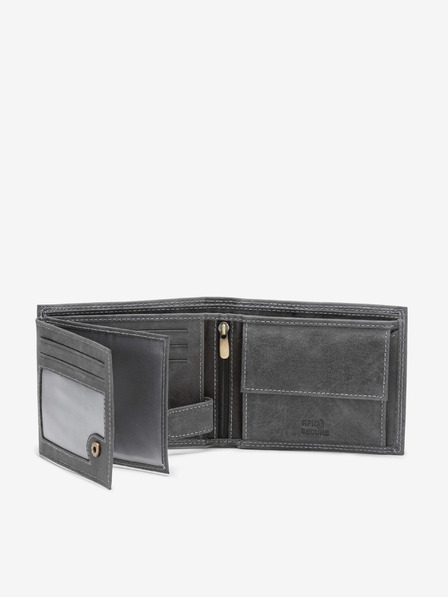 Ombre Clothing Сив мъжки кожен портфейл Ombre Clothing