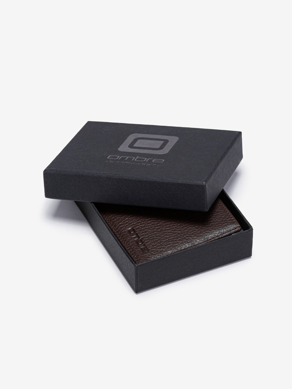 Ombre Clothing Кафяв мъжки кожен портфейл Ombre Clothing