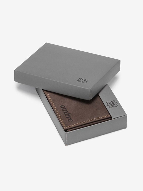 Ombre Clothing Мъжки кожен портфейл - кафяв A092