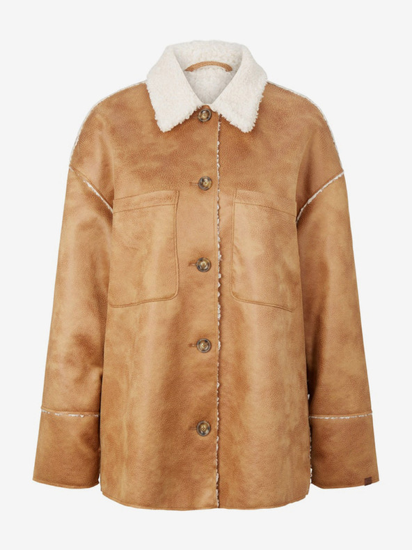 Tom Tailor Светлокафяво дамско яке от изкуствена кожа Tom Tailor