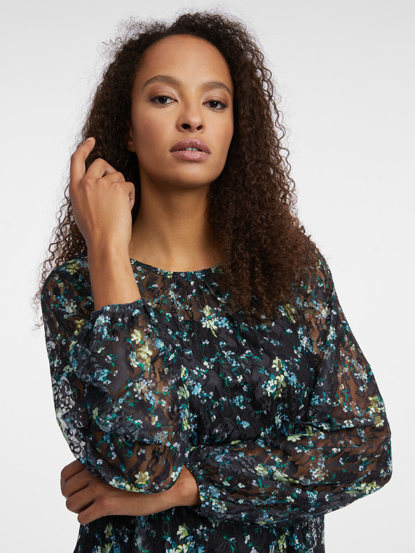 Orsay Черна дамска блуза на цветя ORSAY