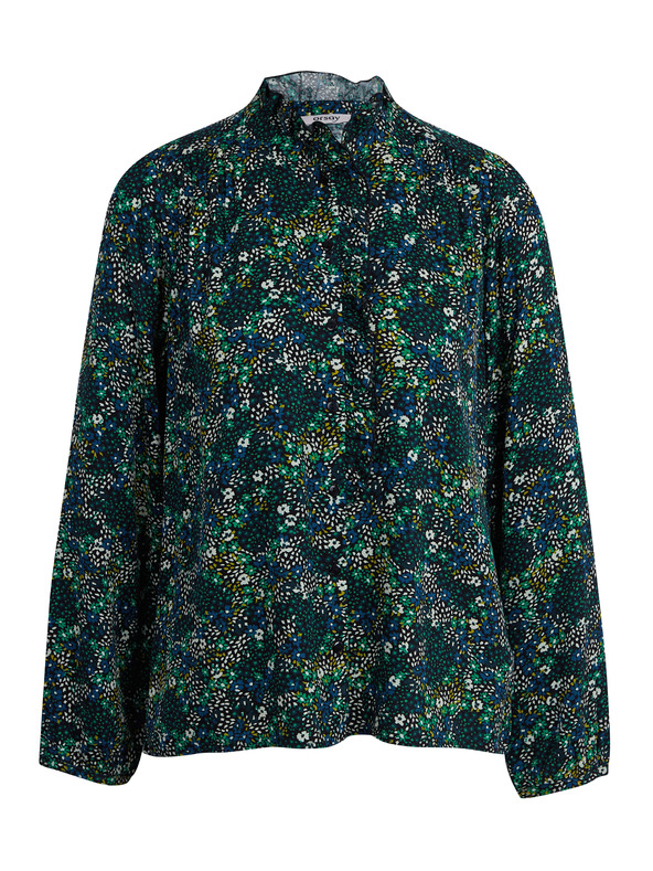 Orsay Тъмнозелена дамска блуза на цветя ORSAY