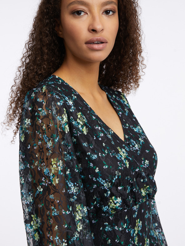 Orsay Черна дамска рокля на цветя ORSAY