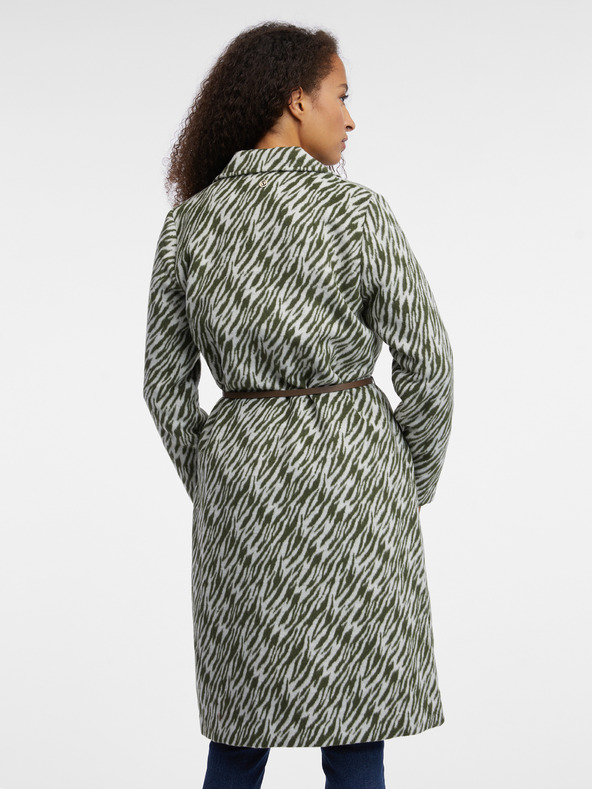 Orsay Бяло-черно дамско палто с десен ORSAY