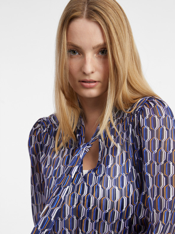 Orsay Синя дамска блуза с десен ORSAY