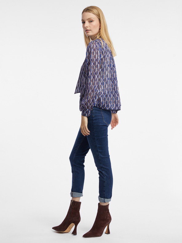 Orsay Синя дамска блуза с десен ORSAY