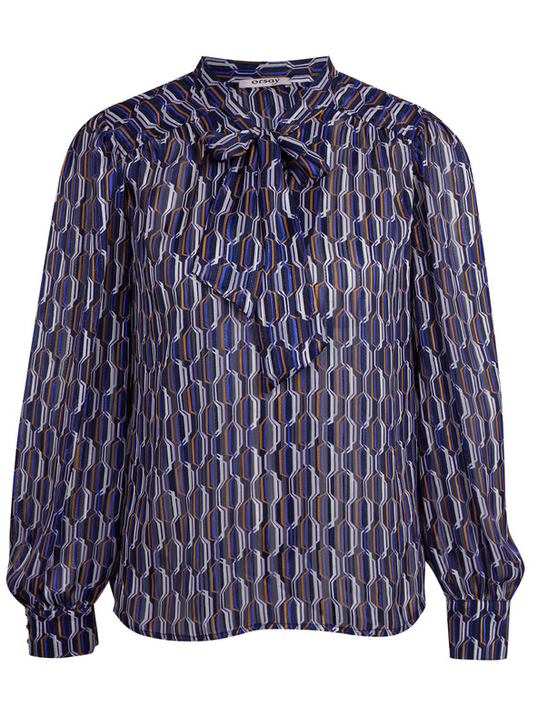 Orsay Синя дамска блуза с десен ORSAY