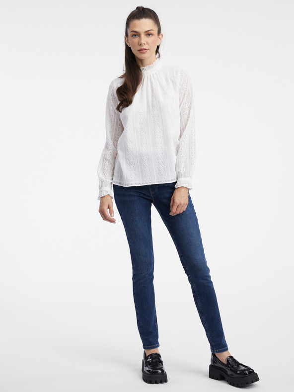 Orsay Бяла дамска дантелена блуза ORSAY