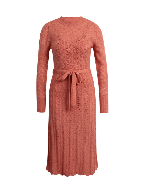 Orsay Дамска рокля-пуловер в цвят брик с примес на вълна ORSAY