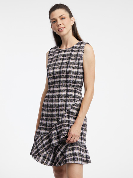 Orsay Розово-черна дамска рокля от туид ORSAY