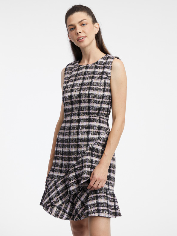 Orsay Розово-черна дамска рокля от туид ORSAY