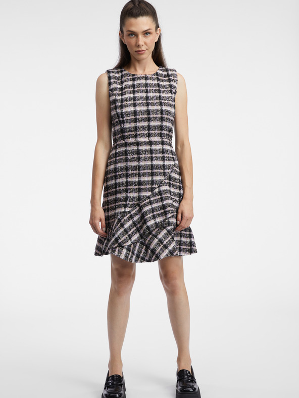 Orsay Розово-черна дамска рокля от туид ORSAY