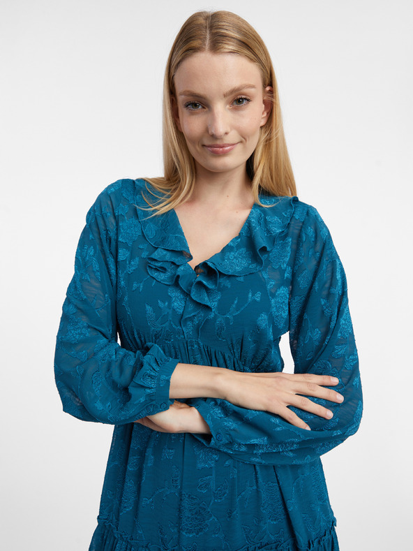 Orsay Синя дамска миди рокля на цветя ORSAY