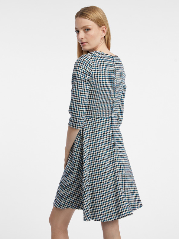 Orsay Синя дамска рокля с десен ORSAY