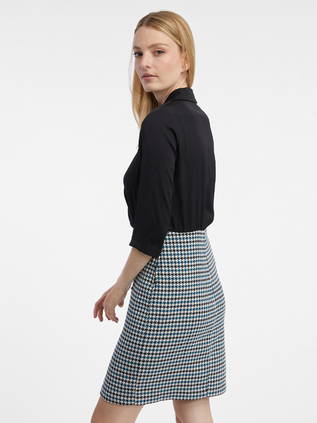 Orsay Черна дамска рокля с десен ORSAY