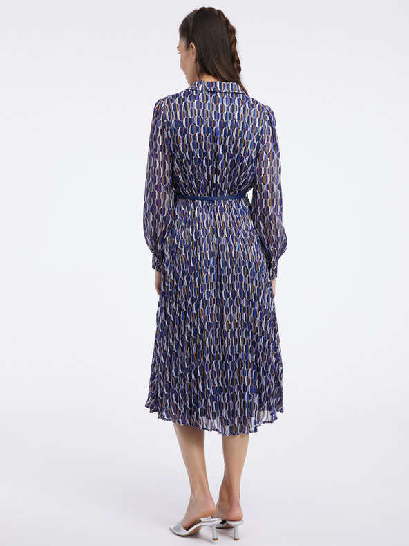 Orsay Тъмносиня дамска рокля с десен ORSAY