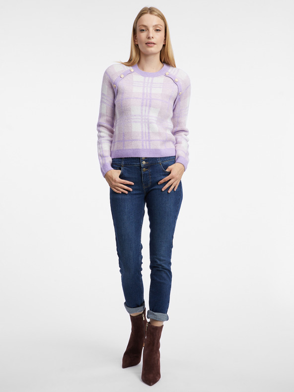 Orsay Светло-лилав дамски пуловер на каре ORSAY