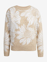 Orsay Бяло-бежов дамски пуловер на цветя ORSAY