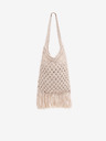 Orsay Бяла дамска плетена чанта с декоративен детайл ORSAY