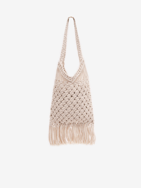 Orsay Бяла дамска плетена чанта с декоративен детайл ORSAY