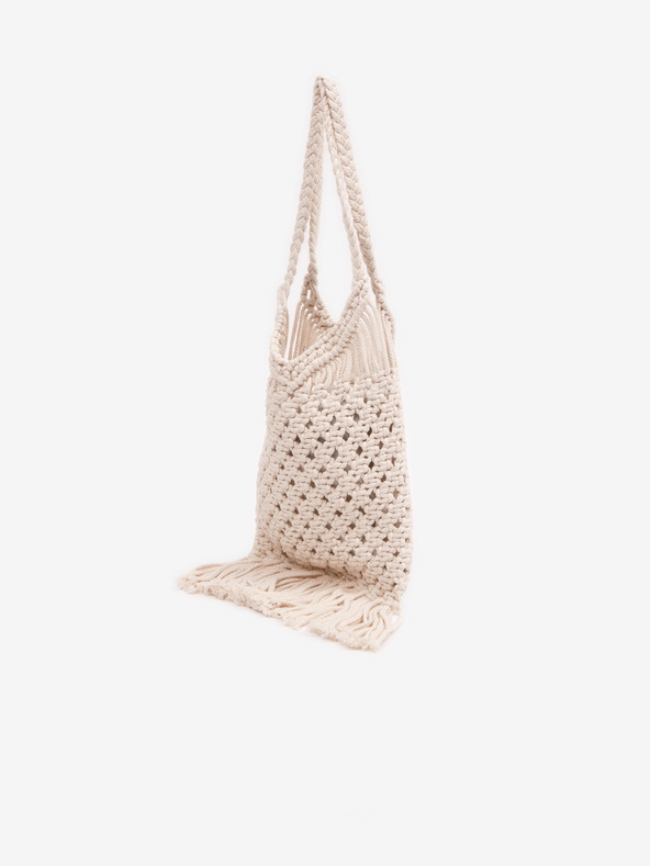 Orsay Бяла дамска плетена чанта с декоративен детайл ORSAY