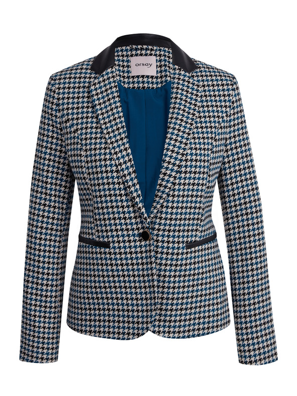 Orsay Черно-синьо дамско сако с десен ORSAY
