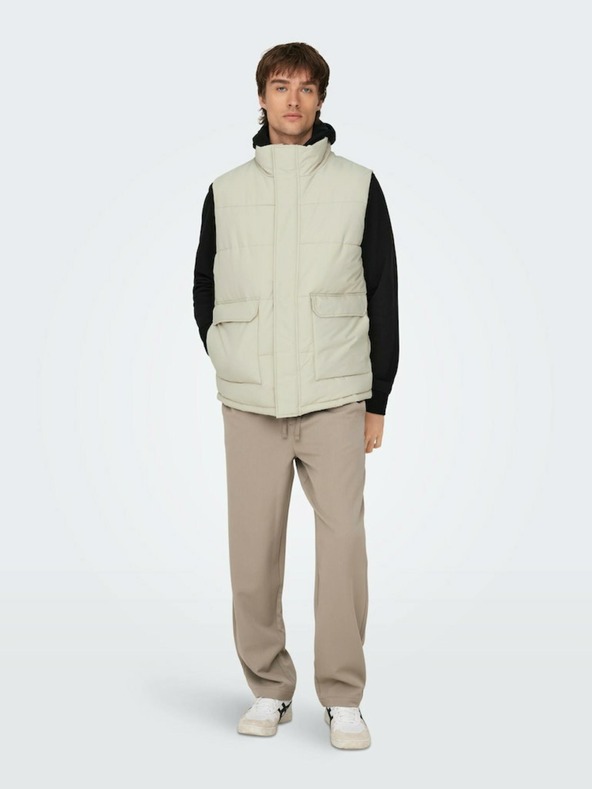 ONLY & SONS Светлосиво мъжко ватирано яке ONLY & SONS Carl