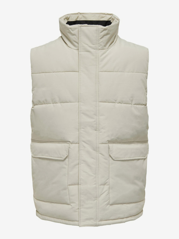 ONLY & SONS Светлосиво мъжко ватирано яке ONLY & SONS Carl