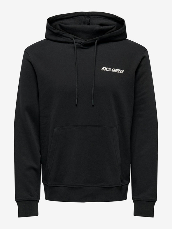 ONLY & SONS Черен мъжки суитшърт с качулка ONLY & SONS Bryce